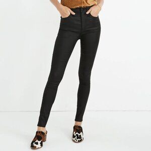 Madewell 10' High Rise Black Coated Skinny Jeans Size 26